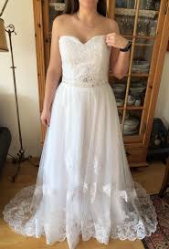 Trompete informellen brautkleid ist ein stil, der ihnen einen herrlichen blick. Sonderanfertigung Neu Brautkleid A Linie Spitze Lace Weiss 38 40 Kleiderkorb De