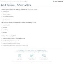 The reflection journalthe reflection journalthe reflection journal. Quiz Worksheet Reflective Writing Study Com