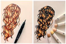 Today i suggest drawing a simple minimalist card on february 23.for drawing you can use any art materials you like. How To Draw Hair W Brush Markers And Brush Pens Drawing Art N Fly