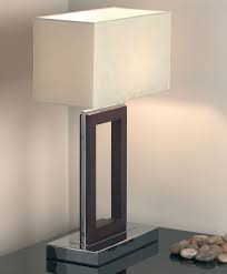 Dark Wood Chrome Rectangular Table Lamp Cream Shade 0195 Dw Striking and modern, the kellen.