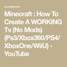 Learn all about tv entertainment, the television industr. Minecraft How To Create A Working Tv No Mods Ps3 Xbox360 Ps4 Xboxone Wiiu Youtube Minecraft Ps4 Minecraft Videos