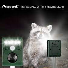 Can be charged by solar power or usb cable. Solar Powered Ultrasonic Animal And Bird Repeller Aspectek