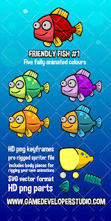 Download Animated Friendly Fish 1 2d Game Sprite Sprite Animation Friendly