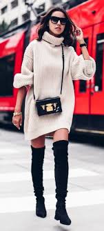 The Thigh High Boots Outfit 35 Ways To Wear Thigh High Boots Just The Design Winter Fashion Outfits Popular Outfits Fashion