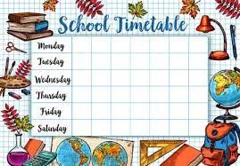 Time Table Chart For Classroom Handmade Google Search School Timetable School Themes School
