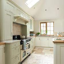 Painting kitchen cabinets pictures options tips ideas hgtv. Sage Green And Cream Kitchen Kitchen Decorating Ideal Home Green Kitchen Cabinets Sage Green Kitchen Kitchen Design