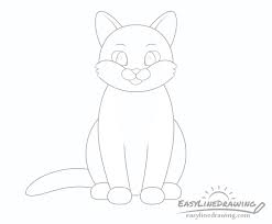 How to draw an easy cat. How To Draw A Cat Step By Step Easylinedrawing