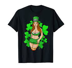 Amazon.com: Irish Leprechaun Girl Sexy Boobs St Patricks Shirt Shamrock  T-Shirt : Clothing, Shoes & Jewelry