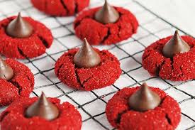 Red Velvet Peanut Butter Blossoms Peanut Butter Blossoms Blossom Cookies Christmas Baking