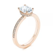 Hidden halo engagement ring rose gold. 14k Rose Gold Oval Diamond Hidden Halo Engagement Ring 105126 Seattle Bellevue Joseph Jewelry
