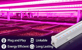 Amazon Com Monios L T5 Grow Lights 4ft Led Plant Grow Light 120w 6 X 20w Led Grow Light Strip For Greenhouse Plant Grow Shelf Plug And Play Easy Installation 6 Pack Garden