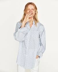 Image 5 Of Striped Poplin Shirt From Zara Oversized Shirt Oversized Plaid Shirts Top Shirt Women