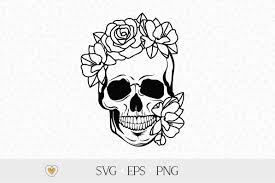 Download Flower Skull Svg Floral Skull Svg Skull Cut File By Pretty Meerkat Thehungryjpeg Com