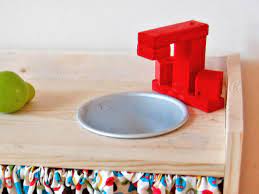 To pull it off, she used a mix of sherwin williams primer and paint, as well as some spray paint for the fixtures. Easy Kids Play Kitchen Hgtv
