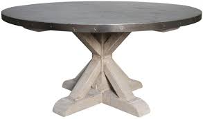 Zinc Lends An Industrial Look To A Dining Room As Its Much Softer Than Stainless Steel Giving A Warmer Look As Zinc Zinc Dining Tables Dining Table Zinc Table