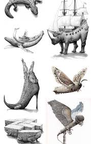 Combine An Animal With A Tool Instrument Structure Or Transportation Vehicle Surrealism Combination Animal Fantasy Il Metamorphosis Art Surreal Art Art