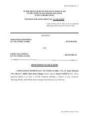 Advocates and solicitors of malaya legal. Enclosure 1 Notice Of Appointment Solicitors Docx Enclosure No 1 In The High Court Of Malaya At Shah Alam In The State Of Selangor Malaysia Civil Course Hero
