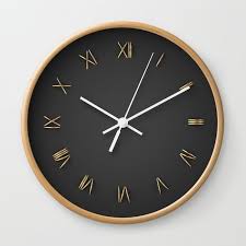 Black And Gold Wall Clock Time Is Gold Wall Clock Gold Black Wallclock Clock Homedecor Romannumerals Modern Minimalist Minimal Minimalis Gold Wall Clock Wall Clock Gold Walls