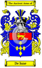 The meaning of this surname is 'of the cross'. De Lune Name Meaning Family History Family Crest Coats Of Arms