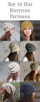 Top 10 Hat Knitting Patterns Bundle Easy Hat Knitting Patterns Knitted Hats Hat Knitting Patterns