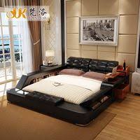 conjuntos de mobiliario de quarto de luxo de couro moderno cama king size cama de casal com armarios mobiliario de quarto camas incriveis cabeceiras estofadas