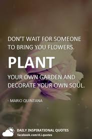Plant your own garden quote. Don T Wait For Someone To Bring You Flowers Plant Your Own Garden And Decorate Your