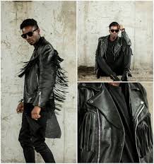 Black And Gold Leather Jacket Mens Jon The Gold Fringed Black Leather Jacket Delusion Black Long T Shirt Black Leather Cowboy Boots Komono Mens Fashion Edgy Jackets Men Fashion Mens Fashion