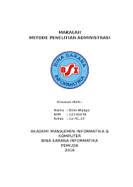 Doc Makalah Metode Penelitian Administrasi Uda Rino Academia Edu