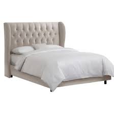 Brompton Tufted Wingback Velvet Bed Velvet Upholstered Bed Upholstered Beds Upholstered Platform Bed