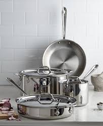 All Clad Stainless Steel 7 Pc Cookware Set Created For Macy S Reviews Cookware Kitchen Macy S Cookware Set Stainless Steel Cookware Cookware Set Stainless Steel