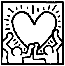 The colors used by pop art artists are most of the time vivid colors mainly yellow red and blue. Coloring Page Art Famous Paintings Keith Haring Heart 2