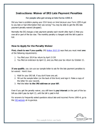 A 10 percent penalty is added when a determination billing becomes final. Penalty Waiver Request Letter Sample Sample Letter Requesting Waiver Of Penalty And Interest Pdf