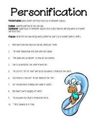 Personification Worksheet Writing Units Teaching Figurative Language Informational Reading