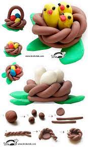 plasticine nest and basket krokotak clay crafts for kids clay modelling for kids plasticine