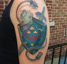 Link sword and shield tattoo. Legend Of Zelda Tattoos Album On Imgur