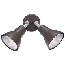 Below we see recessed spotlights in a powder room filled with white and wooden tones. Thomas Lighting 2 Light Painted Bronze Outdoor Wall Mount Spot Light Sl494227 The Home Depot