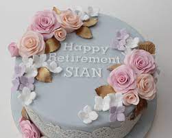 Retirement cakes with free and safe delivery. Floral Retirement Cake Retirement Cakes Retirement Party Cakes Cake Decorating Amazing