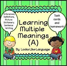 Multiple Meanings A Learning Activities Vocabulary Activities Vocabulary Task Card Activities