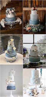 Blue cake on three floors with gold ornaments on it isolated on white background. 20 Dusty Blue Wedding Cake Ideas Colors For Wedding