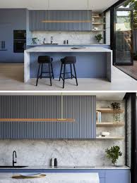 Stop calling white kitchens boring! A Dusty Blue Kitchen Sets The Tone In This House Renovation