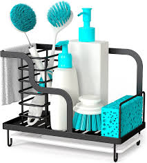 Every kitchen sink caddy has been tested quick dry design: Buy Favothings Kitchen Sink Caddy Organizer With Drain Pan 304 Stainless Steel For Sponges Scrubbers Soap Kitchen Bathroom Black 2021 New Version Online In Indonesia B08hhvszyt