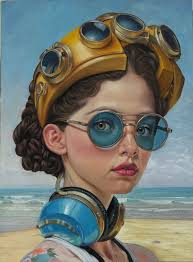 Pastel artwork called rocker girl