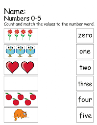 numbers 0 5 number words worksheet