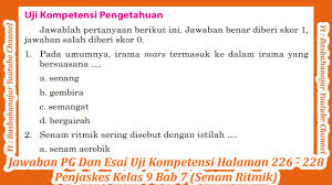 Kunci jawaban ips kelas 7 halaman 209 kunci jawaban lks seni budaya kelas 11 semester 2 kunci jawaban pai kelas 4 halaman 104 kunci jawaban kelas 5. Jawaban Pg Dan Esai Uji Kompetensi Bab 6 Penjaskes Kelas 9 Halaman 209 212 Youtube