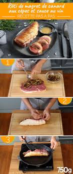 Recette Roti De Magret De Canard Aux Cepes Et Sauce Au Vin En Pas A Pas Recette Recette Roti Recette Repas Noel Recette Noel Plat