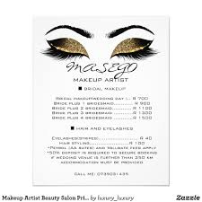 Makeup Artist Beauty Salon Price List Flyer White Zazzle Com Beauty Salon Price List Salon Price List Beauty Salon