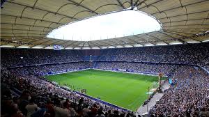 Interior Imtech Arena Volksparkstadion Hamburgo Alemania Capacidad 57 000 Espectadores Equipo Local Hamburger Sv Soccer Field Field Soccer