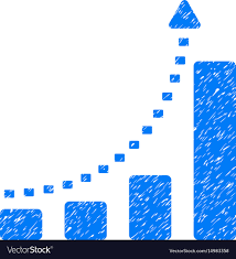 bar chart positive trend grunge icon