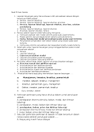 Terdiri dari dua bagian, yaitu stem dan option. Doc Soal Pilihan Ganda Ulfah Yuniar Academia Edu