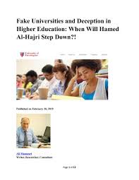 Fake Universities And Deception In Higher Education When Will Hamed Al Hajri Step Down Higher Education University Teaching Education